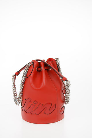 Leather MARIE JANE Bucket Bag with Removable Shoulder Chain
