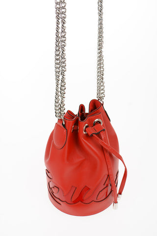 Leather MARIE JANE Bucket Bag with Removable Shoulder Chain