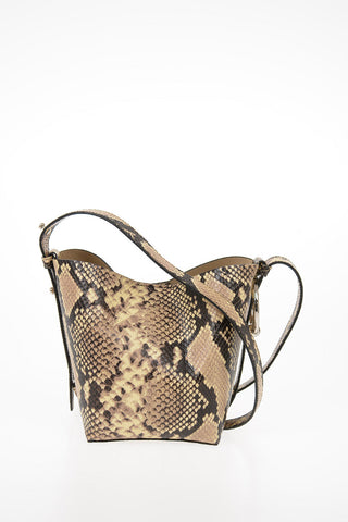 Python printed leather Mini Bucket bag 