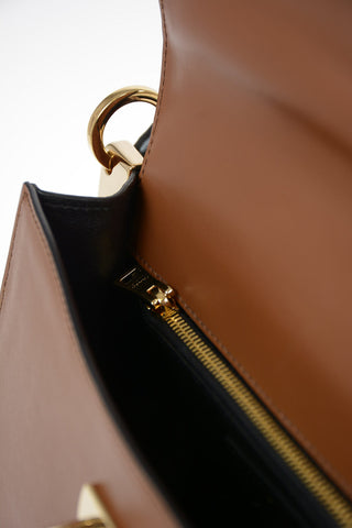 Leather Top Handle CITY Bag with Removable Shoulder Chain