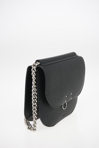 Leather Saddle Bag with Shoulder Chain