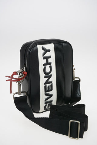 Leather MC3 Crossbody Bag with Logoed Band