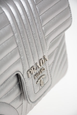 Metallic Soft Leather Top Handle Bag With Removable Shoulder Chain