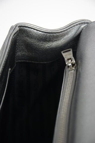 Metallic Soft Leather Top Handle Bag With Removable Shoulder Chain