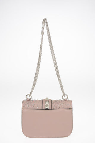 GARAVANI Leather Shoulder Bag with Jewel Application and Adjustable Shoulder Chain