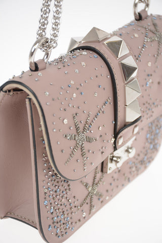 GARAVANI Leather Shoulder Bag with Jewel Application and Adjustable Shoulder Chain