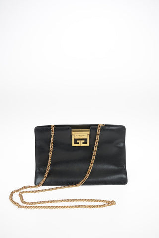 Leather GV Clutch with Removable Shoulder Chain