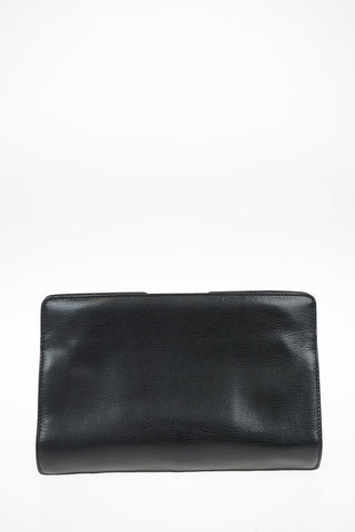 Leather GV Clutch with Removable Shoulder Chain