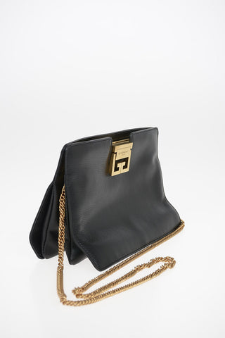 Leather GV Clutch with Removable Shoulder Chain