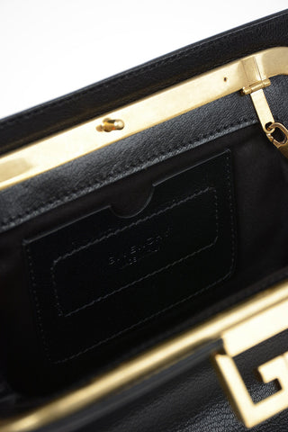 Leather GV Clutch with Removable Shoulder Chain