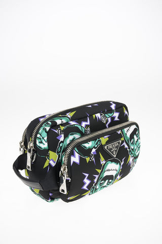 FRANKENSTEIN Printed Fabric Bag with Removable Shoulder Strap