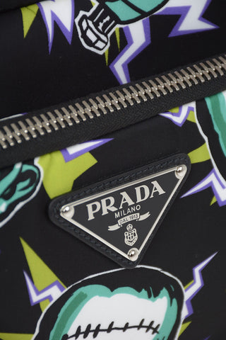 FRANKENSTEIN Printed Fabric Bag with Removable Shoulder Strap