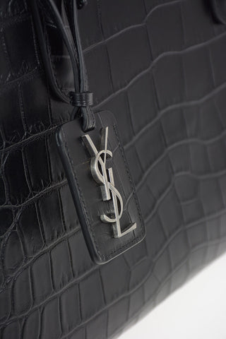 Croco Printed Leather JANE Tote Bag with Removable Shoulder Strap