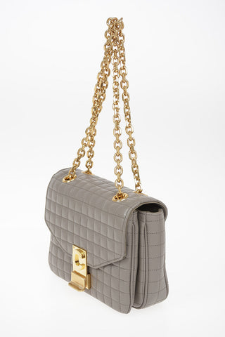 Mini Bag Top Handle in Pelle Matelassè con Catena Regolabile