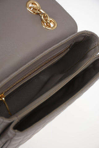 Mini Bag Top Handle in Pelle Matelassè con Catena Regolabile