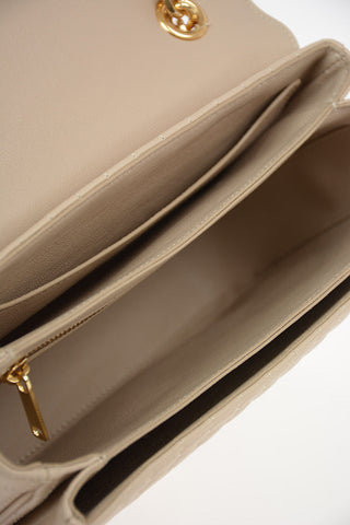 Quilted Leather Shoulder Bag with Adjustable Shoulder Chain