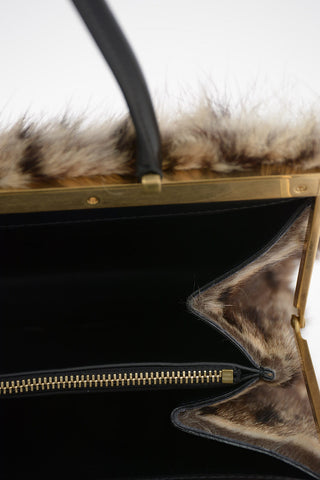 Spotted Fur Top Handle Bag 