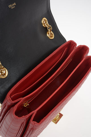 Quilted Leather Shoulder Bag with Adjustable Shoulder Chain