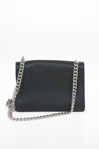 Borsa a Spalla in Pelle Martellata con Catena