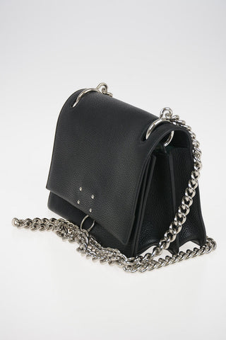 Borsa a Spalla in Pelle Martellata con Catena