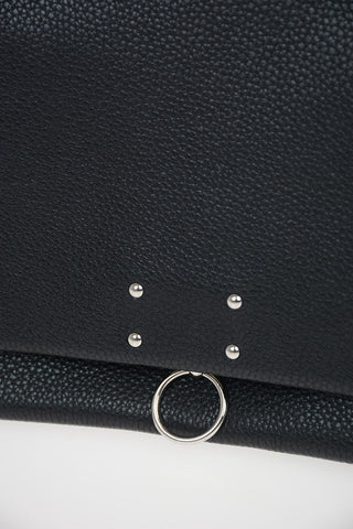 Borsa a Spalla in Pelle Martellata con Catena