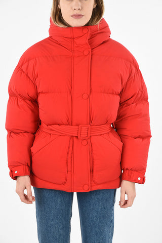 snap button hooded Puffer outerwear