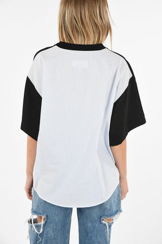 MM6 Crew-neck T-shirt with Stripe Back
