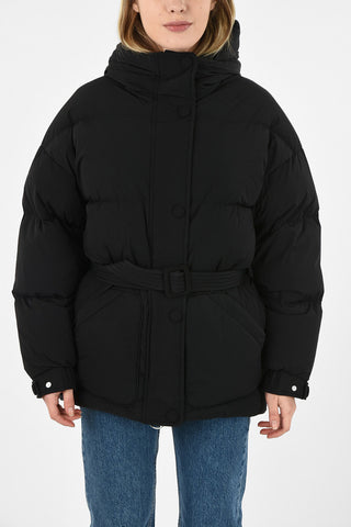 snap button hooded Puffer outerwear