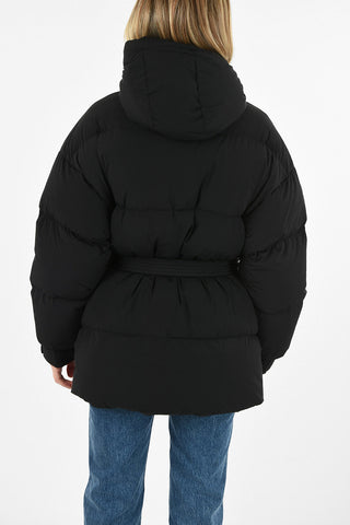 snap button hooded Puffer outerwear