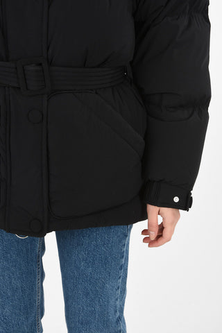 snap button hooded Puffer outerwear