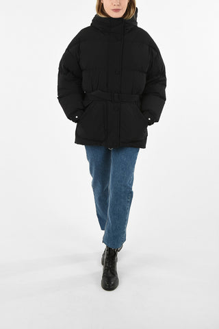 snap button hooded Puffer outerwear