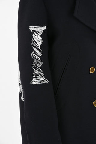 peacoat con maniche Ricamate