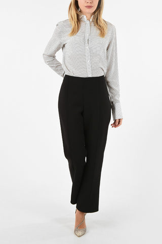 GIORGIO ARMANI silk side-zip fastening bootcut pants