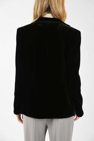 GIORGIO ARMANI chenille snap button blazer
