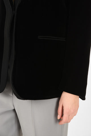 GIORGIO ARMANI chenille snap button blazer