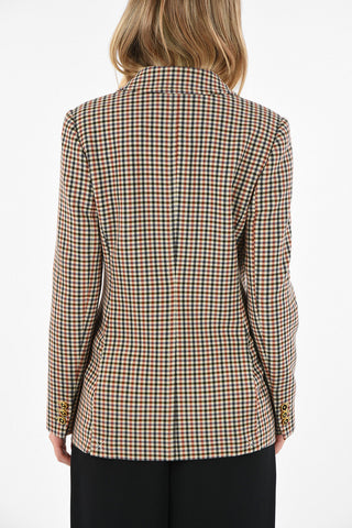 shephard's check side vents 2-button  blazer
