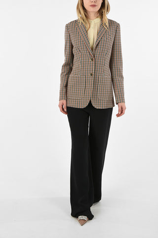 shephard's check side vents 2-button  blazer