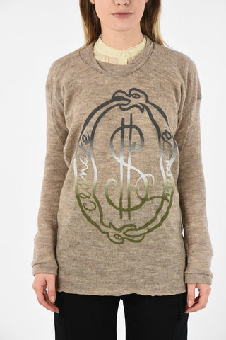 WORLDS END crew-neck sweater with CLIMATE ECONOMY Print