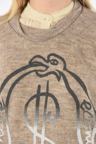 WORLDS END crew-neck sweater with CLIMATE ECONOMY Print