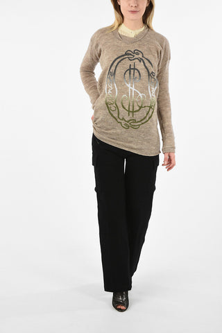 WORLDS END crew-neck sweater with CLIMATE ECONOMY Print