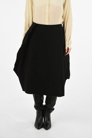wool felt a-line skirt