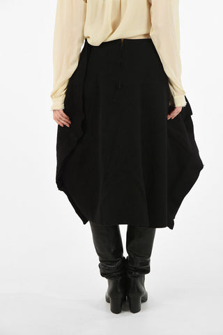 wool felt a-line skirt