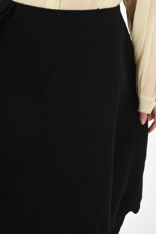wool felt a-line skirt