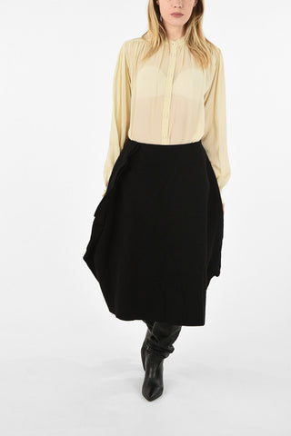 wool felt a-line skirt