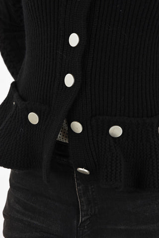 ruffled cable knit Cardigan
