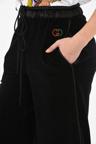 velvet drawstring waist pants