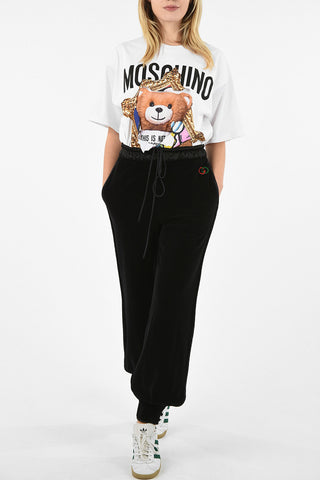 velvet drawstring waist pants