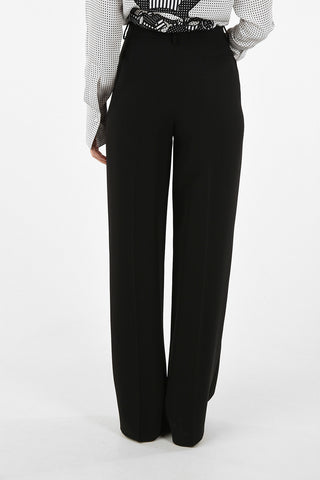 GIORGIO ARMANI silk high-rise waist single pleat trousers