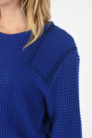 MM4 Oversize Crew-Neck Sweater with Suede Leather Details