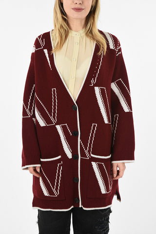 Logo Embroidered Oversize cardigan